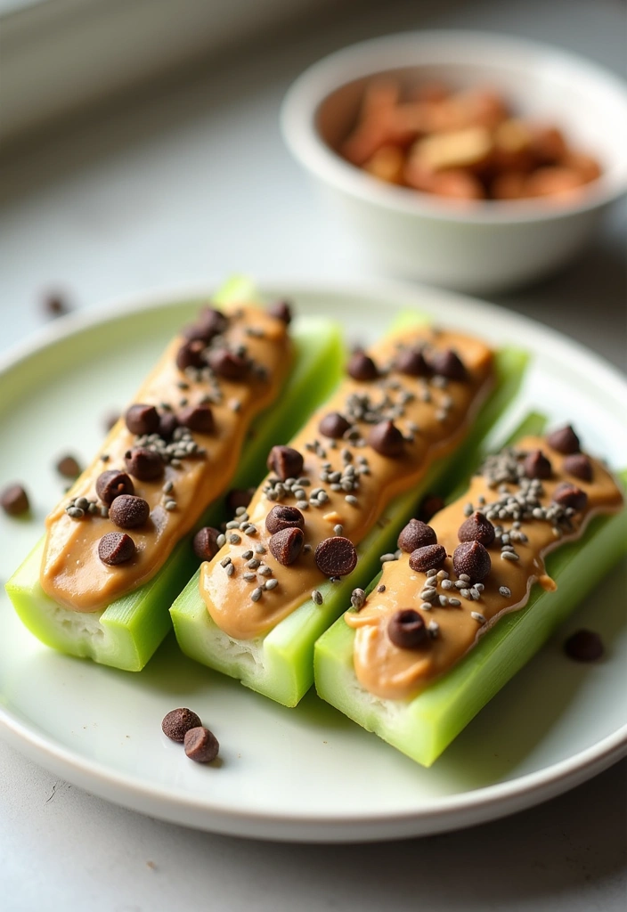 15 Quick and Delicious Keto Snacks You Can Make in Minutes (Try #6 for a Surprise!) - 14. Peanut Butter Celery Boats