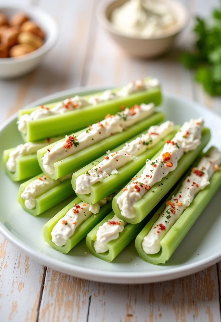 15 Quick and Delicious Keto Snacks You Can Make in Minutes (Try #6 for a Surprise!) - 4. Celery Sticks with Cream Cheese
