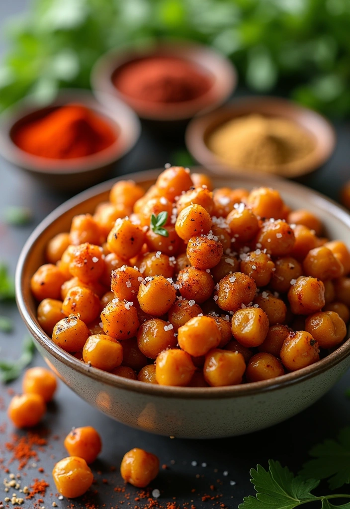 19 Healthy Snacks That Are So Good, You'll Forget They're Good for You! (#11 Is a Game Changer!) - 2. Spicy Roasted Chickpeas