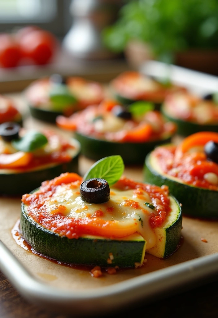19 Healthy Snacks That Are So Good, You'll Forget They're Good for You! (#11 Is a Game Changer!) - 8. Zucchini Pizza Bites