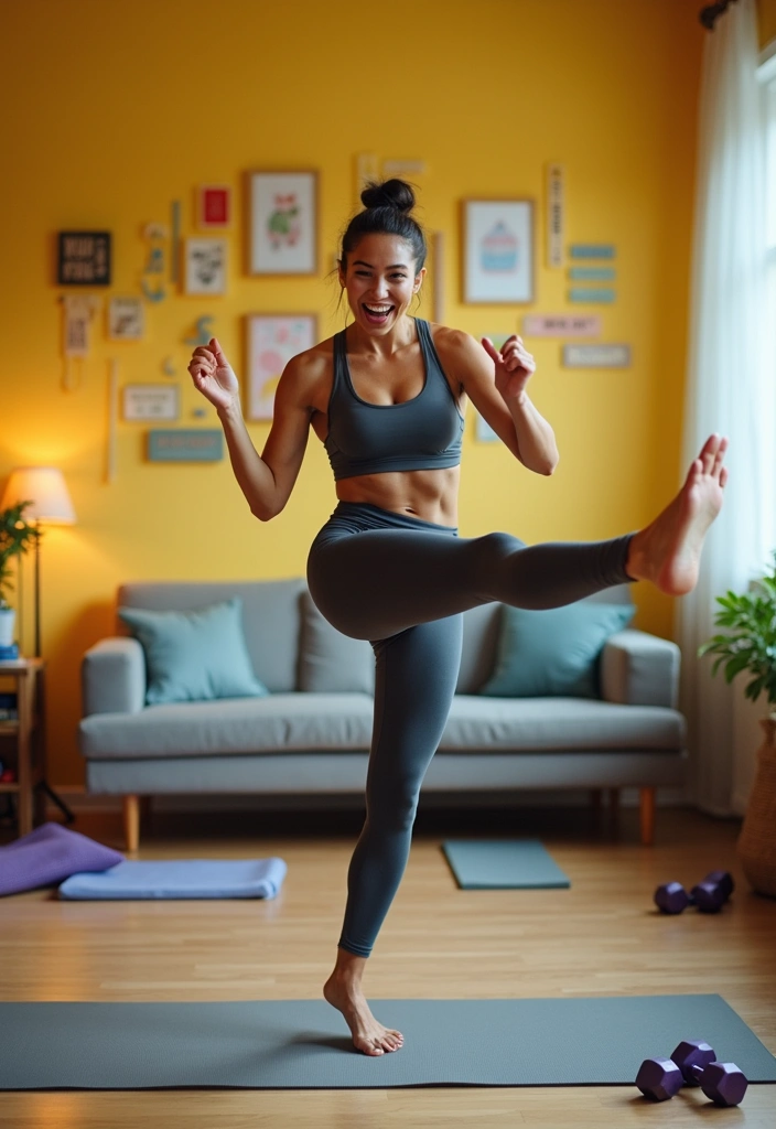 20 Home Aerobics Workouts That Require Zero Equipment (You’ll Never Want to Leave Your Living Room!) - 3. Butt Kicks: Toning and Cardio Combined