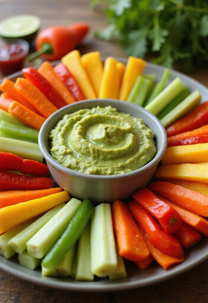 20 Low-Carb Snack Ideas That'll Keep You Satisfied All Day Long! - 14. Veggie Sticks with Guacamole